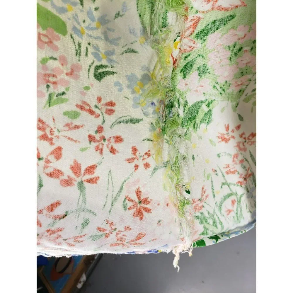 Vintage plus‎ size floral flower blue green handmade apron